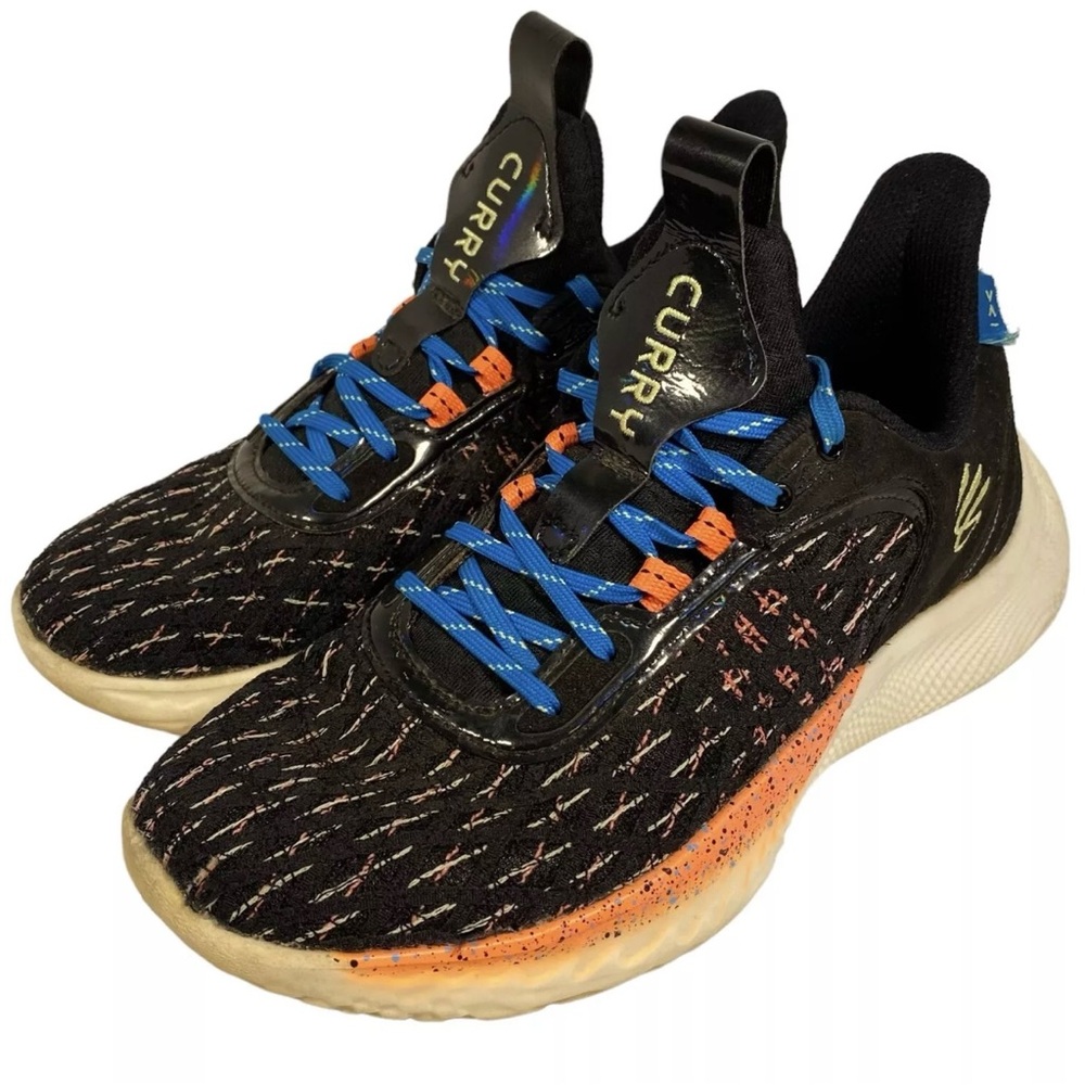 Under Armour Curry Flow 9 Athletic Shoes Black Mens 7.5 Womens 9  3025684-004